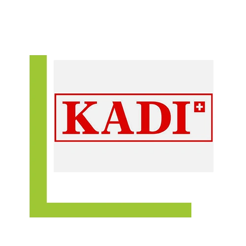 The KADI logo in a white box overlapping a green box
