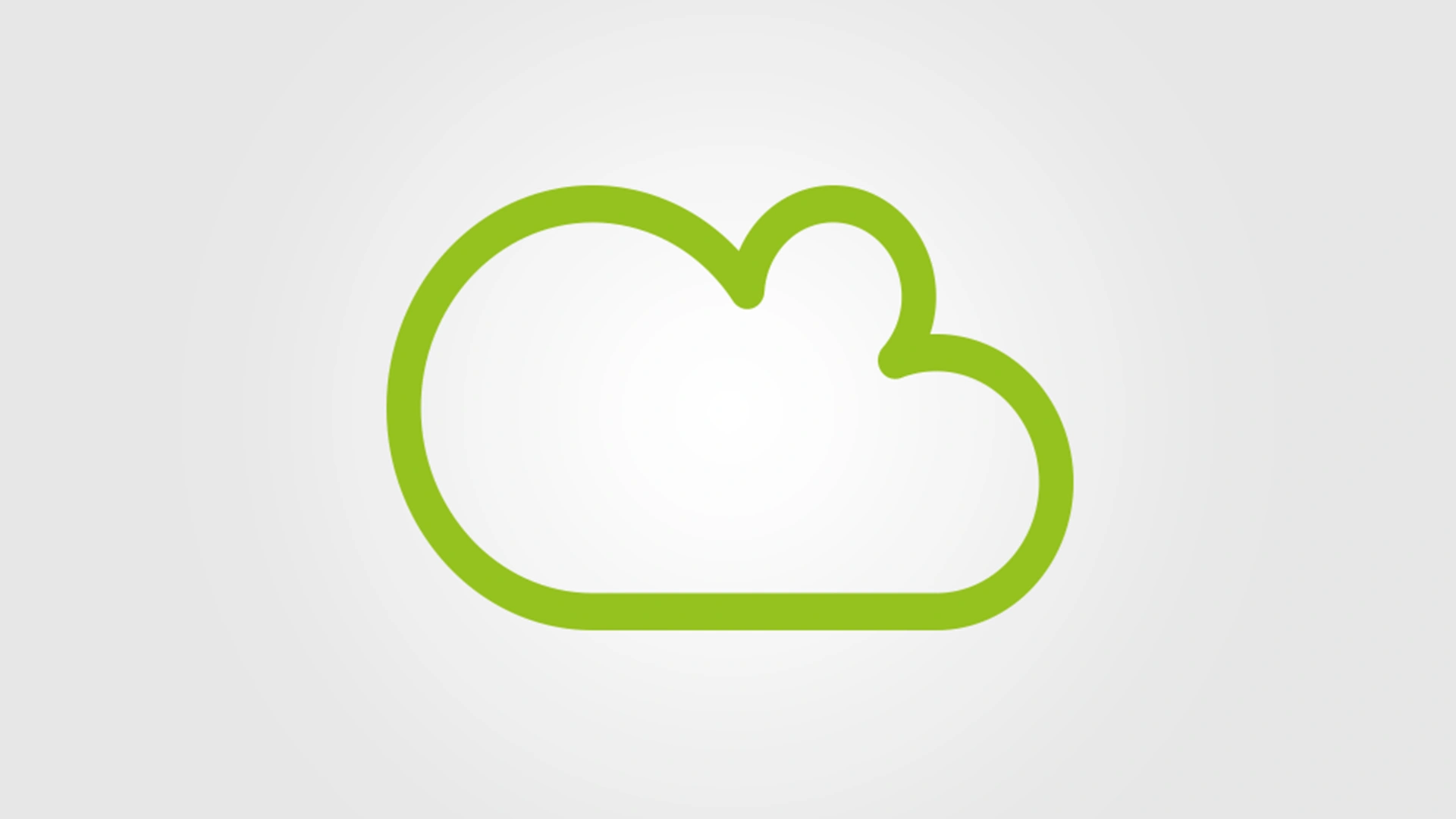 The image shows a cloud with a green outline on a grey background