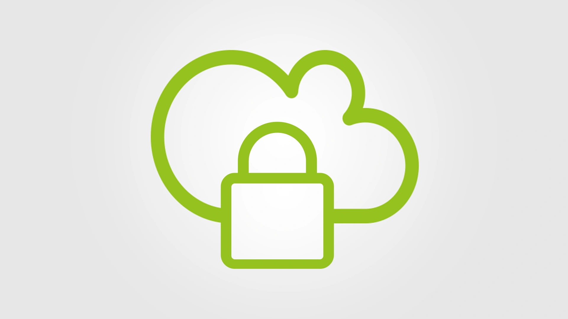 ChatGPT: The image shows a cloud with a green outline and a padlock in front of it on a grey background. It is meant to illustrate the concept of a private cloud.