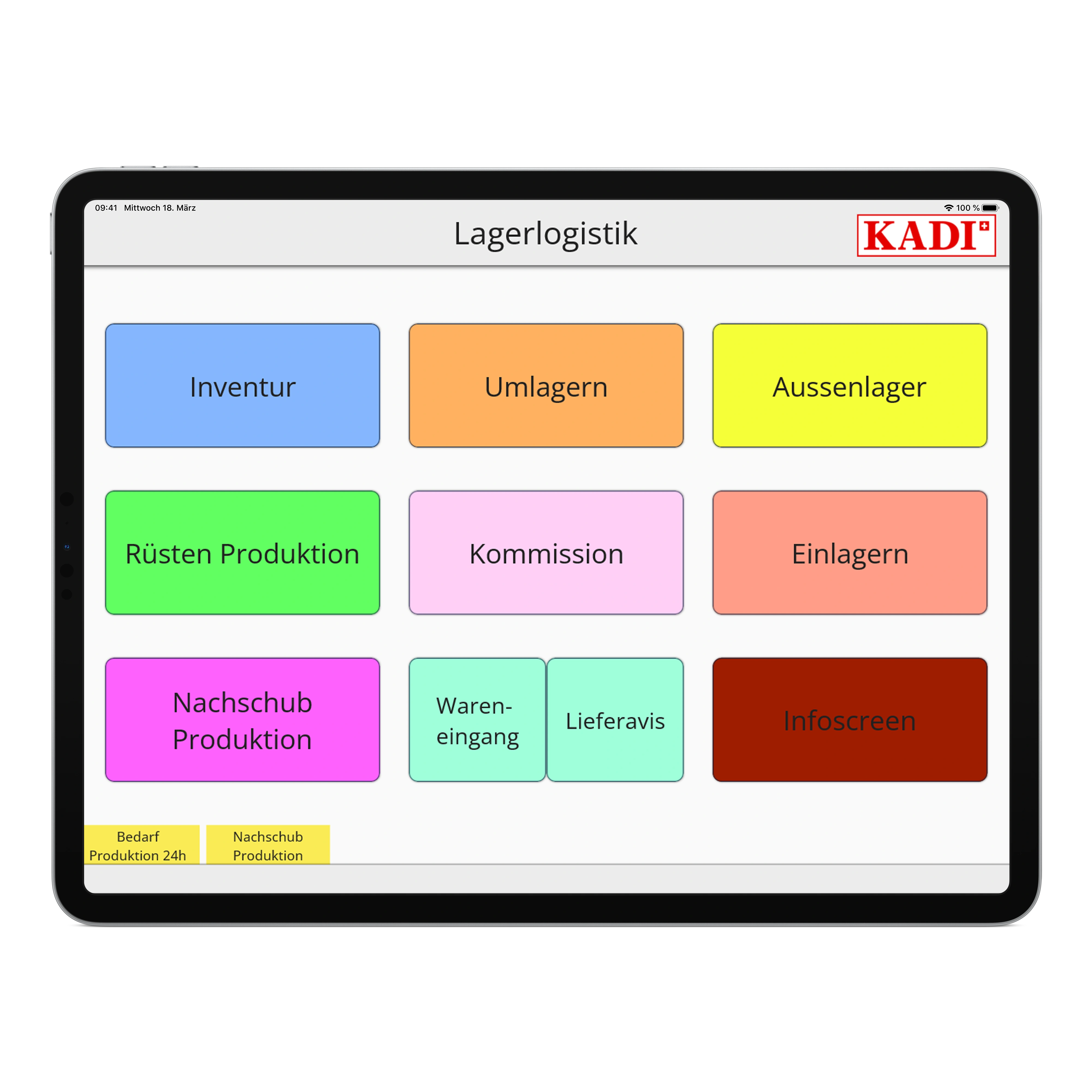 Bild, das die Lagerlogistik-Anwendung der KADI AG zeigt