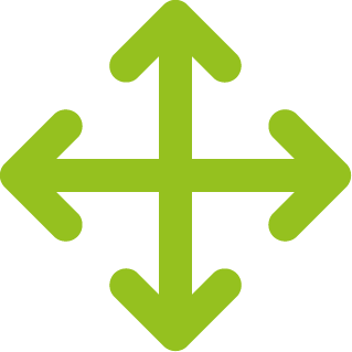 Symbol mit Pfeilen in vier Richtungen – steht für Verschieben oder Neupositionieren von Elementen.