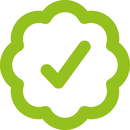 Green quality icon with a checkmark representing AI-powered quality management and inspection processes.