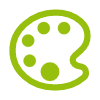 Icon of a color palette.