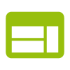 Icon of a website with a tile layout – stylized representation of a web page structure using rectangular content blocks arranged like tiles.