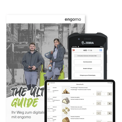 Teaser image for the article showing its cover image and the smartphone and tablet screens of a warehouse app